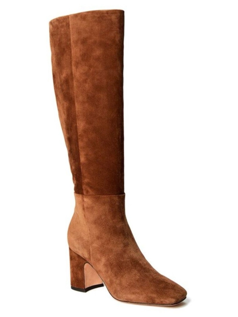 NWB J.McLaughlin Louisa Suede Knee High Heeled Boots Toasted Coconut 7